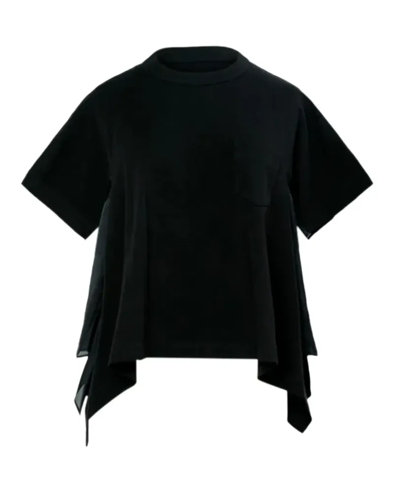 Sacai T-Shirt mit Tasche - Schwarz Schwarz