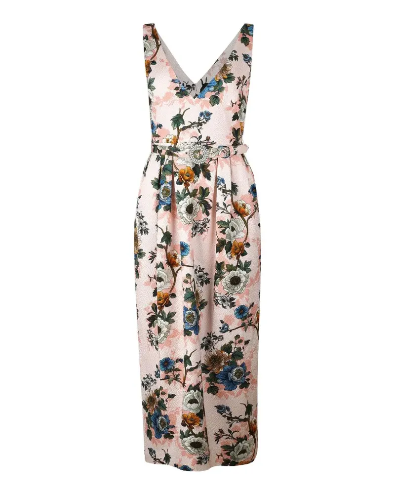 Borgo De Nor Jules floral belted midi dress - Rosa Rosa