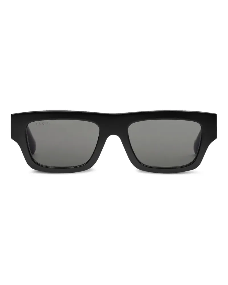 Gucci Sonnenbrille mit eckigem Gestell - Schwarz Schwarz