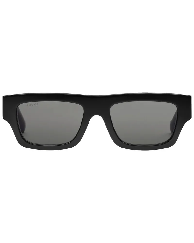 Gucci Sonnenbrille mit eckigem Gestell - Schwarz Schwarz