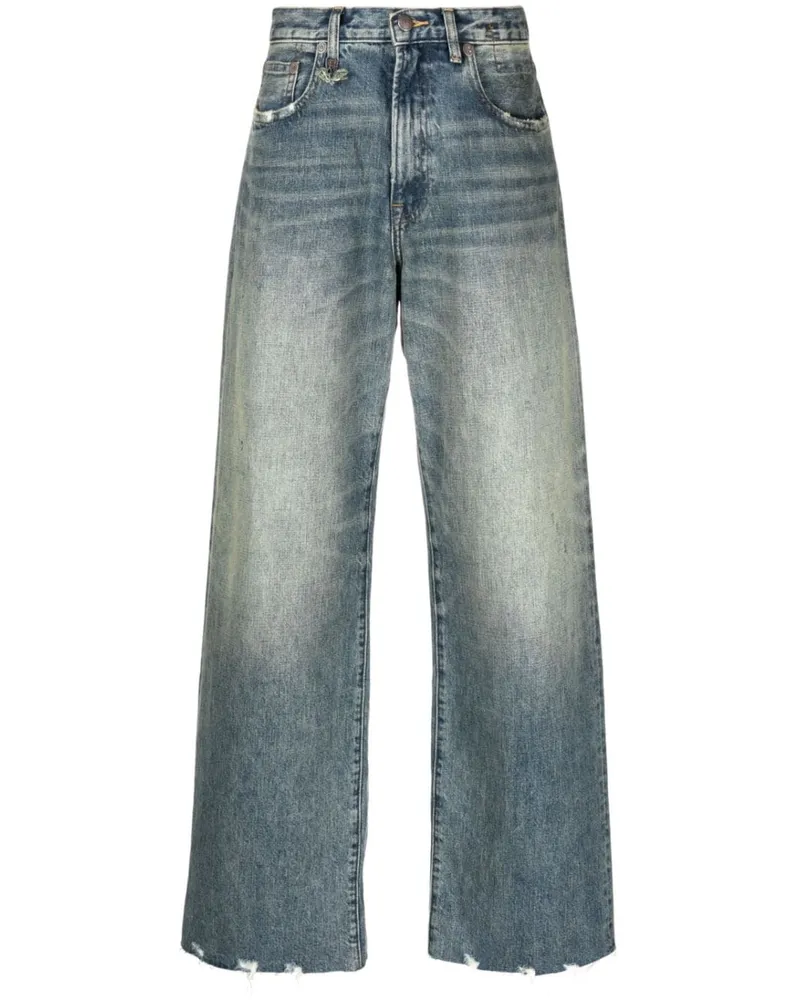 R13 D'arcy High-Rise-Jeans mit weitem Bein - Blau Blau