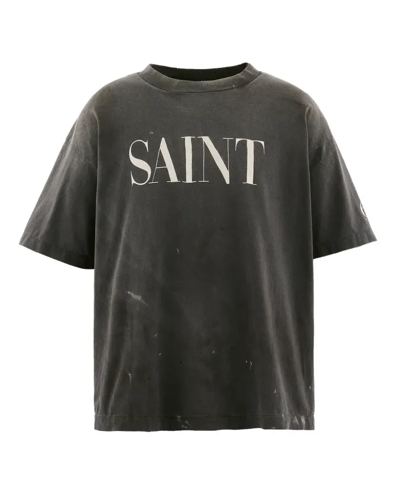 SAINT MXXXXXX logo-print T-shirt - Schwarz Schwarz