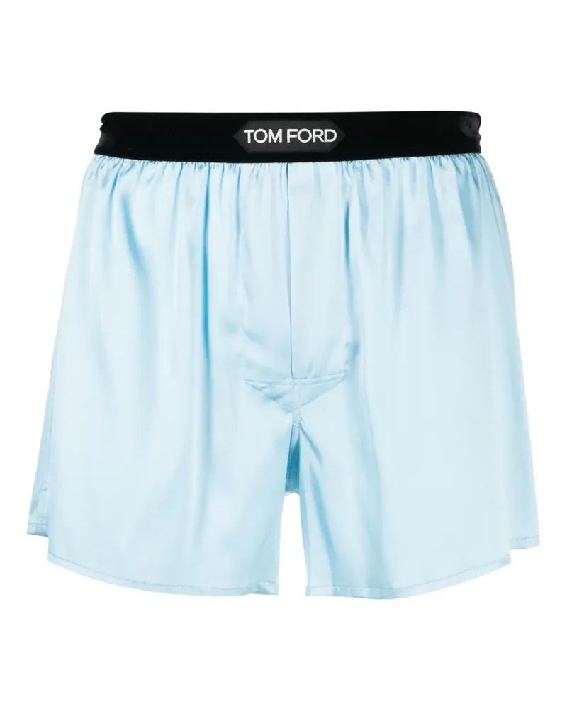 Tom Ford Boxershorts aus Seide Blau