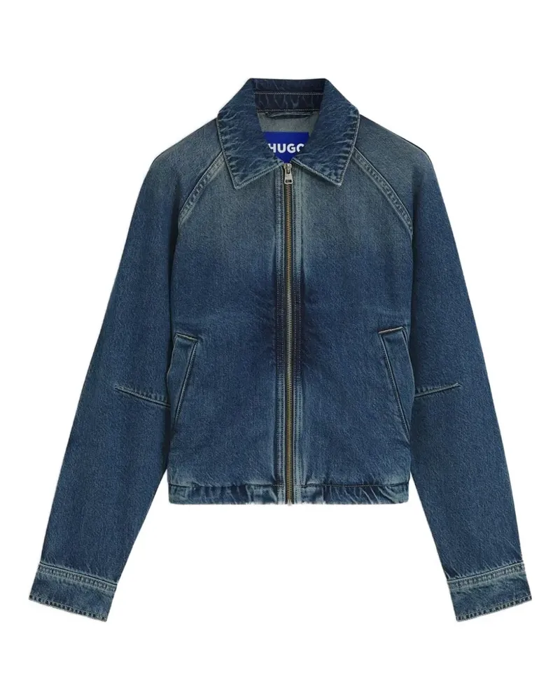 HUGO BOSS Grady B zippered bomber jacket in denim - Blau Blau