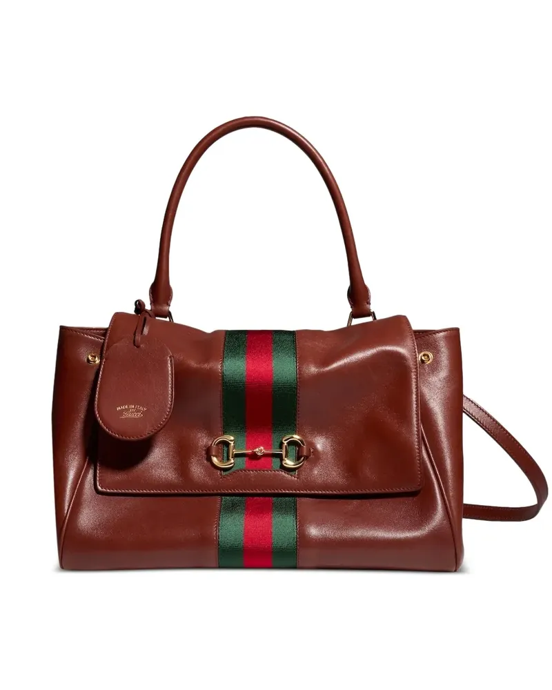 Gucci medium Paparazzo leather satchel - Braun Braun