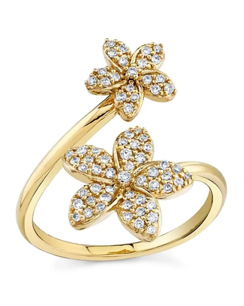 Sydney Evan 14kt Plumeria Weißgoldring mit Diamanten Gold