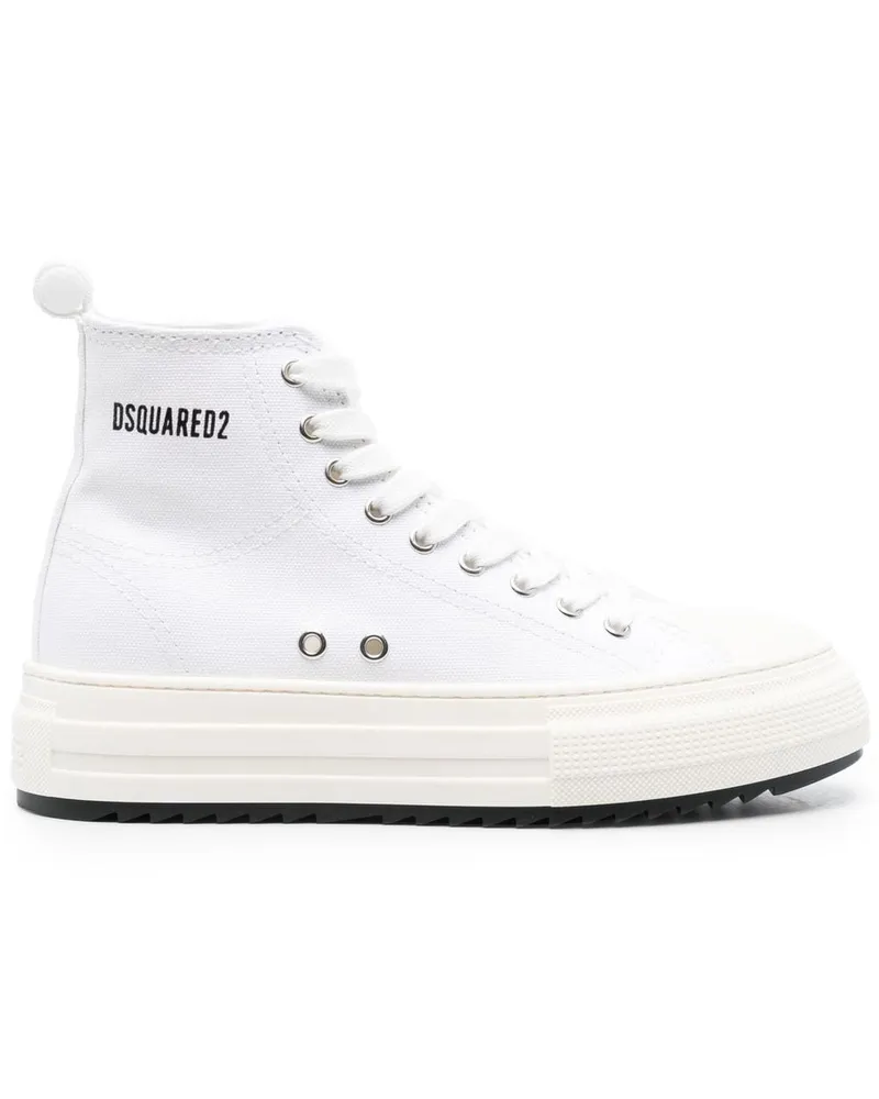 Dsquared2 High-Top-Sneakers mit Plateau Weiß