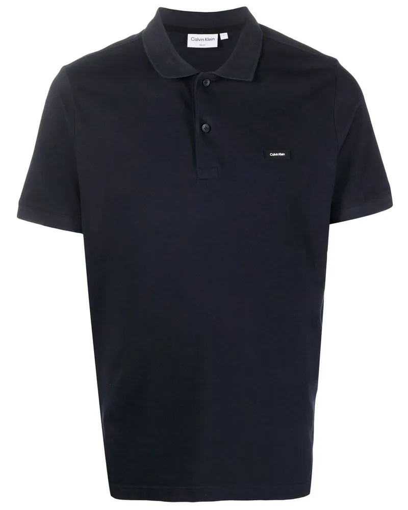 Calvin Klein Poloshirt mit Logo-Patch - Blau Blau
