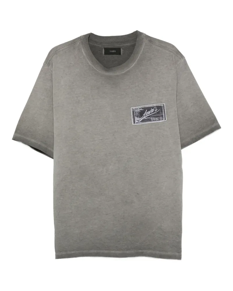 Amiri faded logo-patch cotton T-shirt - Grau Grau
