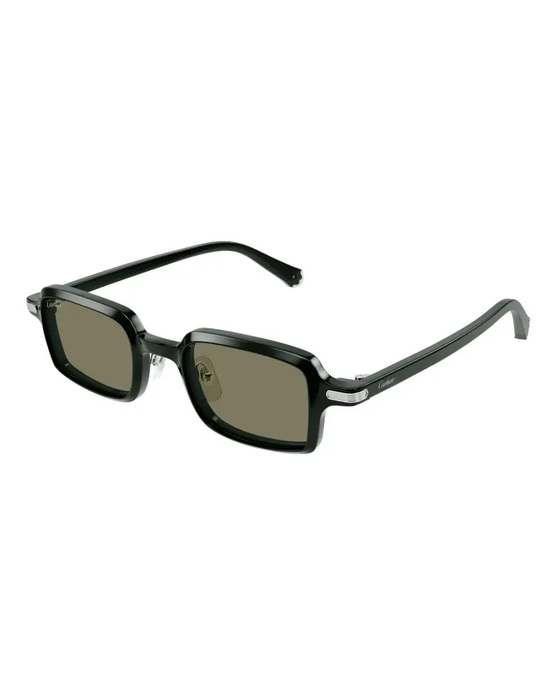 Cartier Sonnenbrille mit eckigem Gestell - Schwarz Schwarz