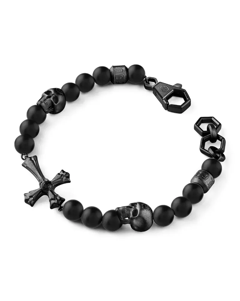 Philipp Plein Armband mit Onyx-Perlen - Schwarz Schwarz