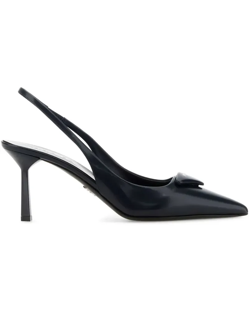 Prada Slingback-Pumps mit Triangel-Logo 75mm - Blau Blau