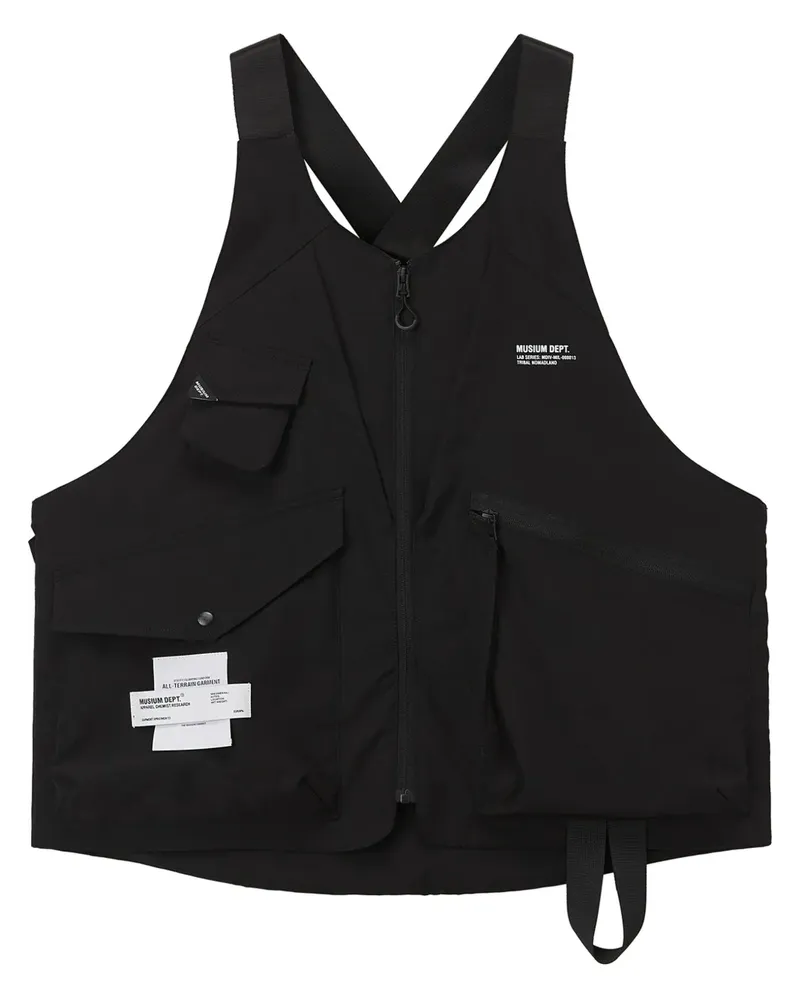 Musium Div. Weste mit Logo-Print - Schwarz Schwarz