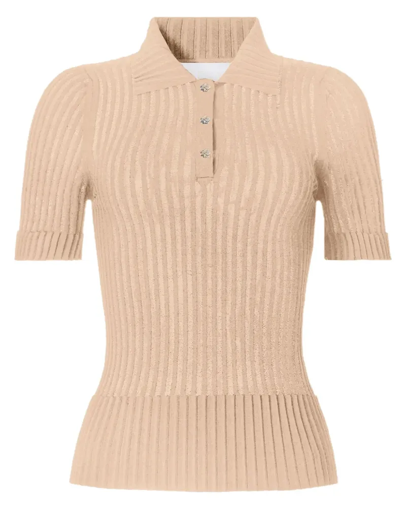 Genny Poloshirt aus geripptem Strick - Nude Nude