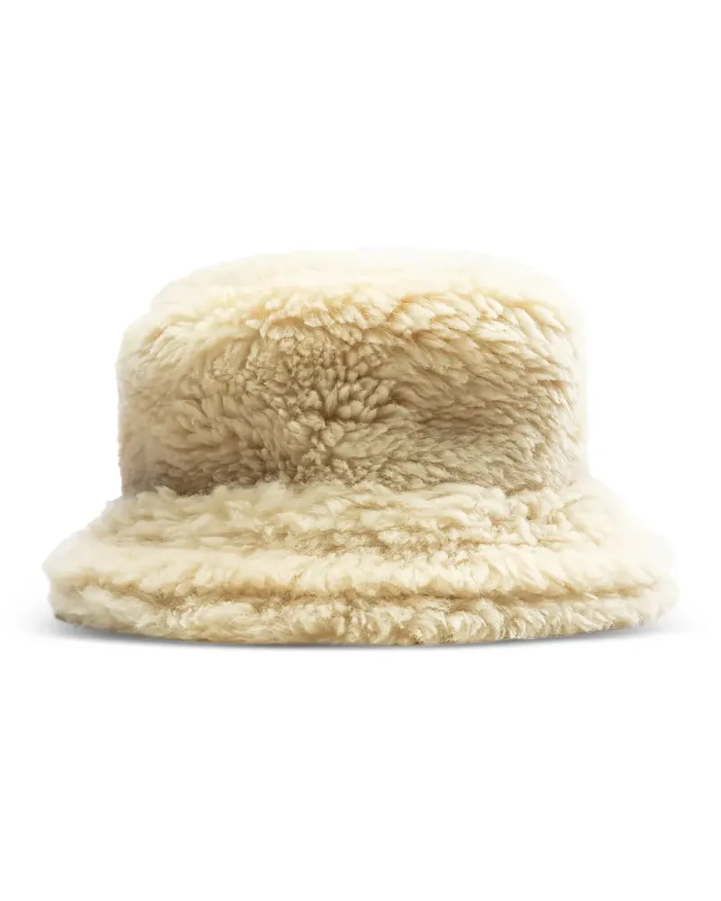Sacai Shearling-Fischerhut mit doppelter Krempe - Nude Nude