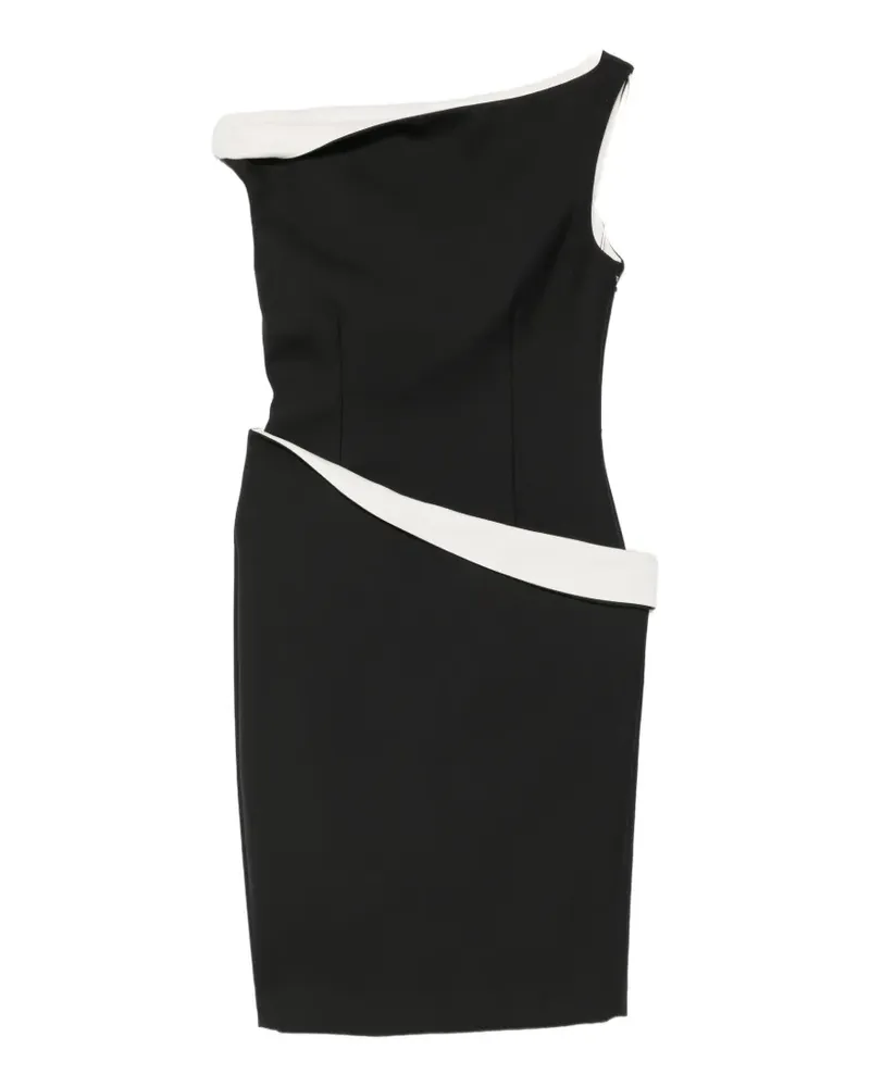 Róhe asymmetric two-tone midi dress - Schwarz Schwarz