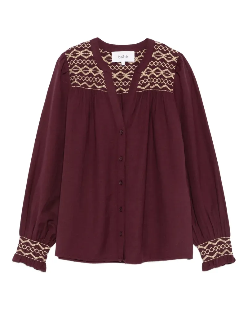 ba&sh Samantha embroidered long-sleeve shirt - Rot Rot