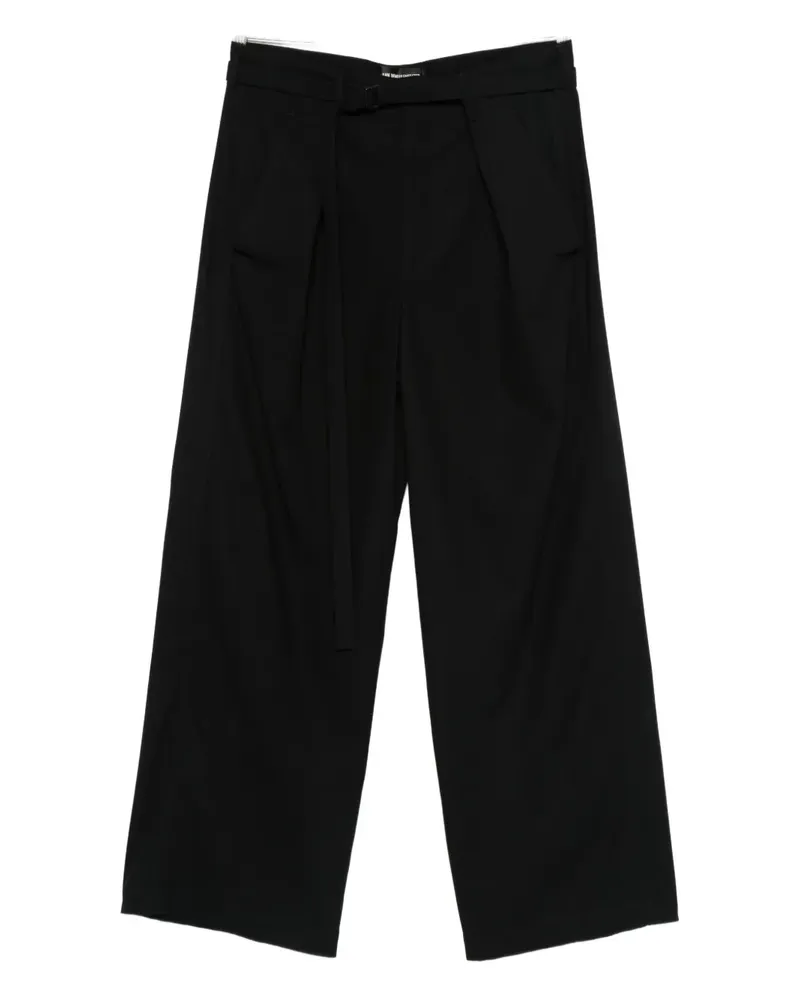 Ann Demeulemeester pleated belted pants - Schwarz Schwarz