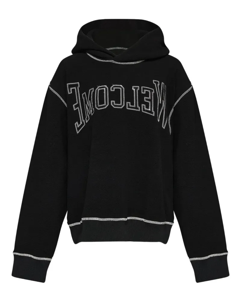 Maison Margiela Hoodie mit Logo-Stickerei - Schwarz Schwarz