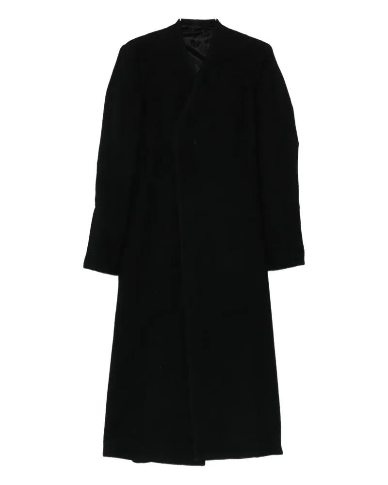 Rick Owens Wollmantel mit Überlappungsnaht - Schwarz Schwarz