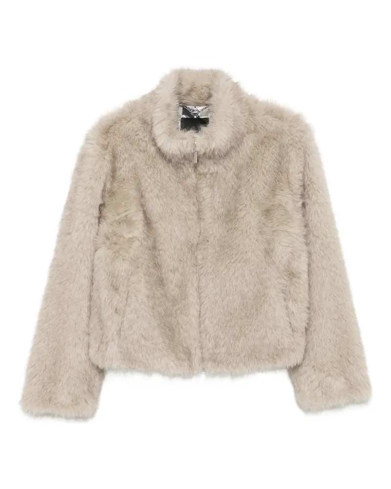 Marc Cain Jacke aus Faux Fur mit Stehkragen - Nude Nude