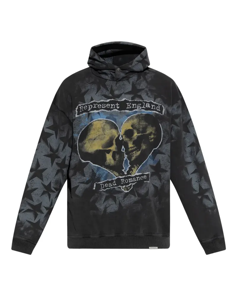 REPRESENT graphic-print star-pattern hoodie - Schwarz Schwarz