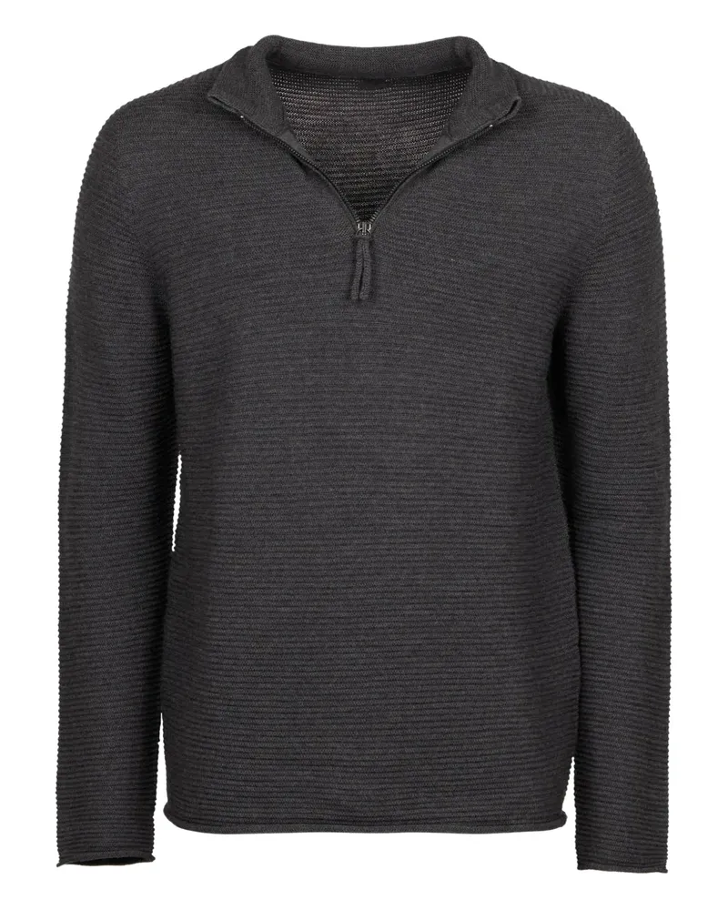 Hannes Roether zip ribbed T-shirt - Grau Grau