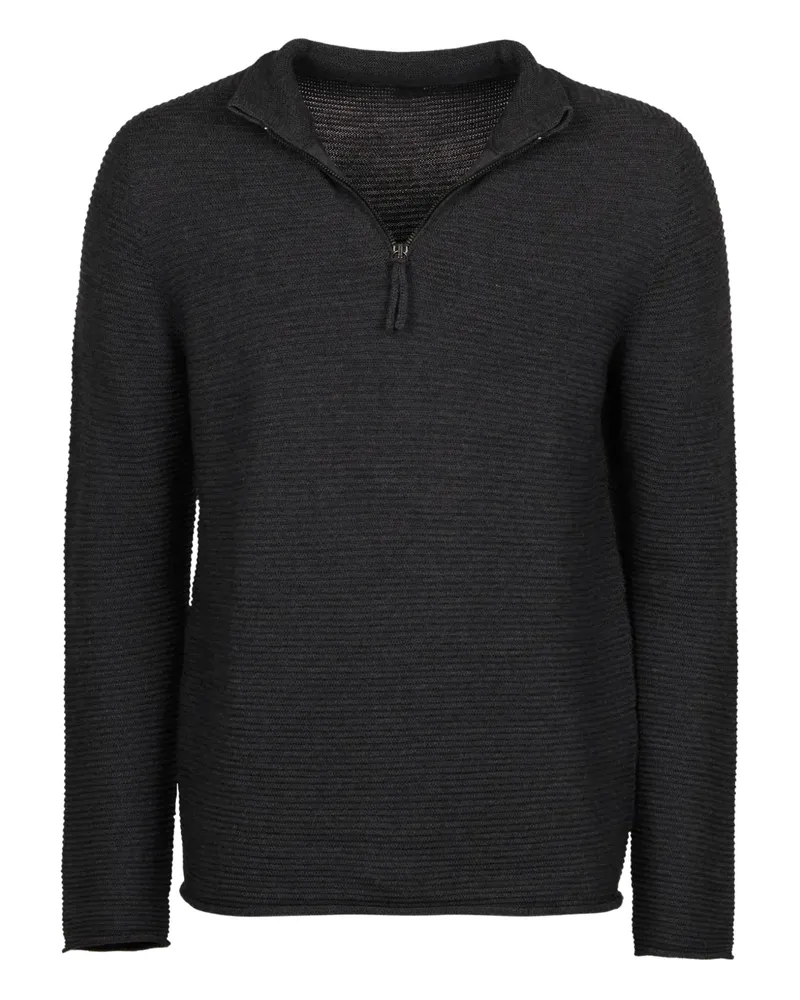 Hannes Roether zip ribbed T-shirt - Grau Grau