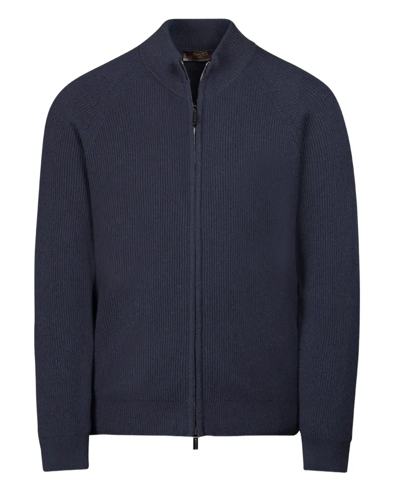 MOORER Dean-WS3 ribbed cardigan - Blau Blau