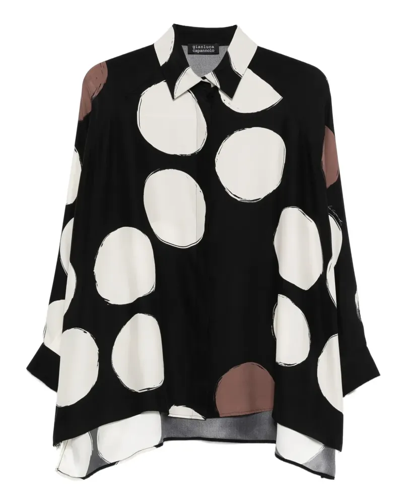 Gianluca Capannolo Mina Hemd mit Polka Dots - Schwarz Schwarz