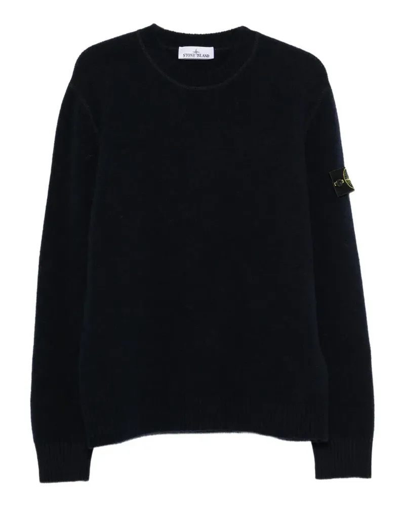 Stone Island logo-patch crew-neck sweater - Blau Blau