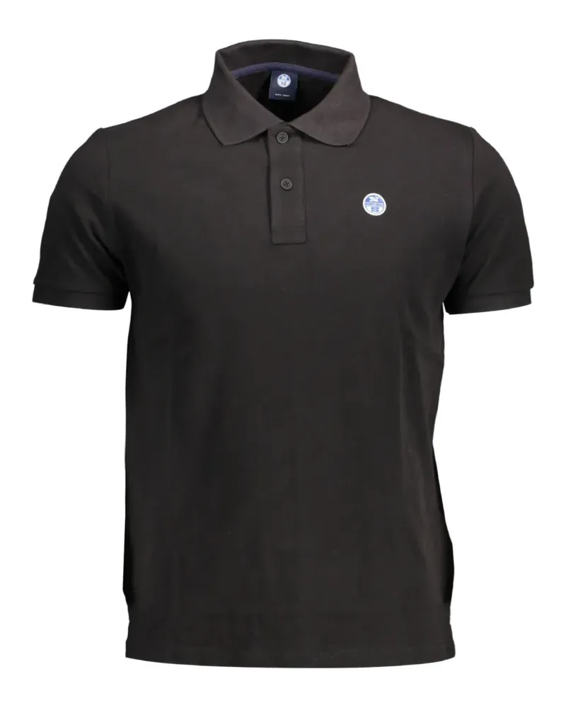 North Sails Poloshirt mit Logo-Patch - Schwarz Schwarz
