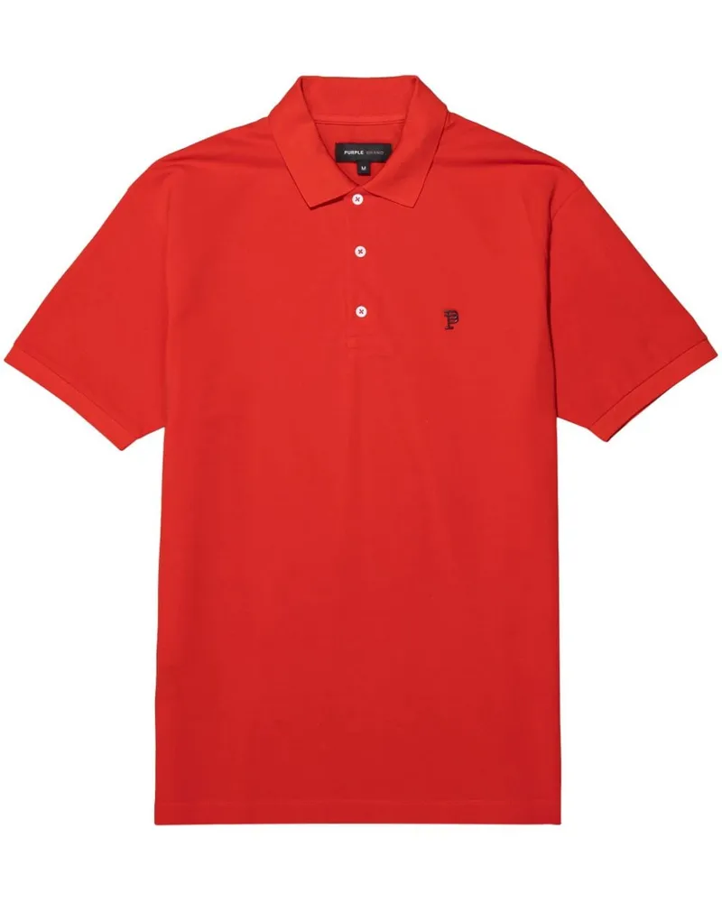 PURPLE BRAND Poloshirt mit Monogramm-Print - Rot Rot
