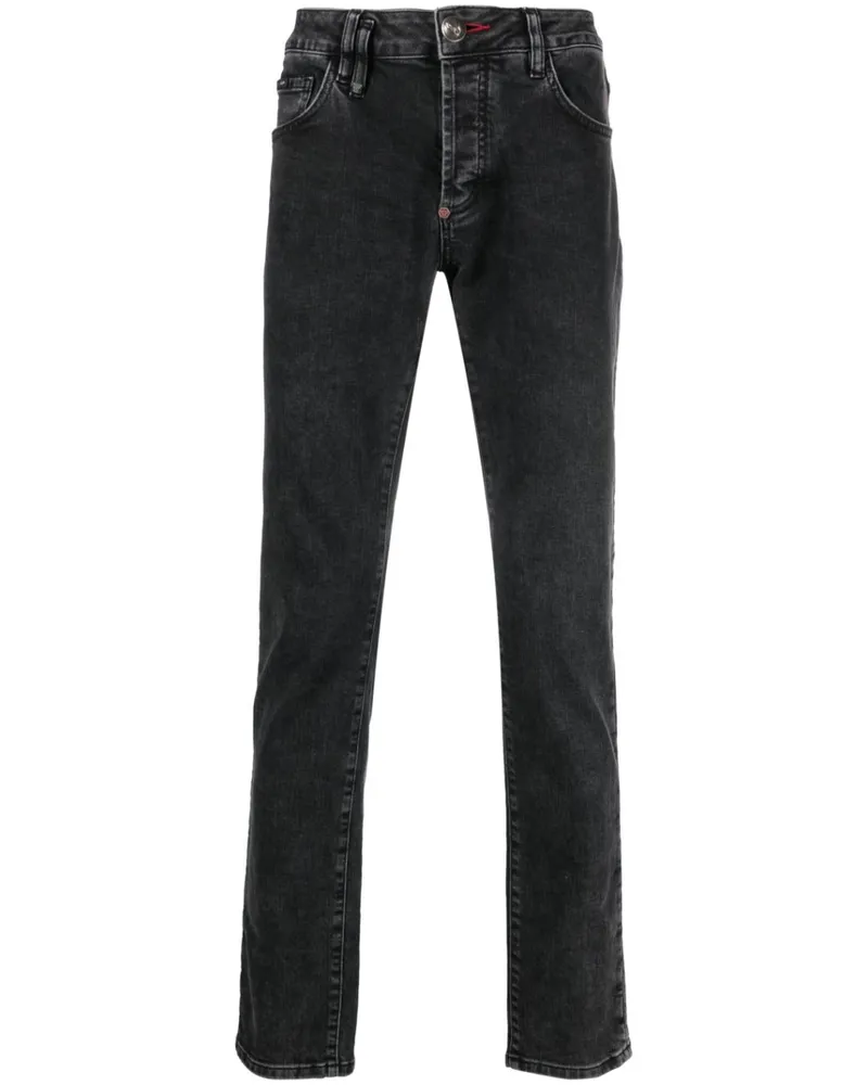 Philipp Plein Iconic Plein Straight-Leg-Jeans - Grau Grau