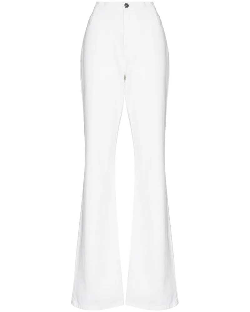 Raf Simons Ausgestellte High-Waist-Jeans - Weiß Weiß