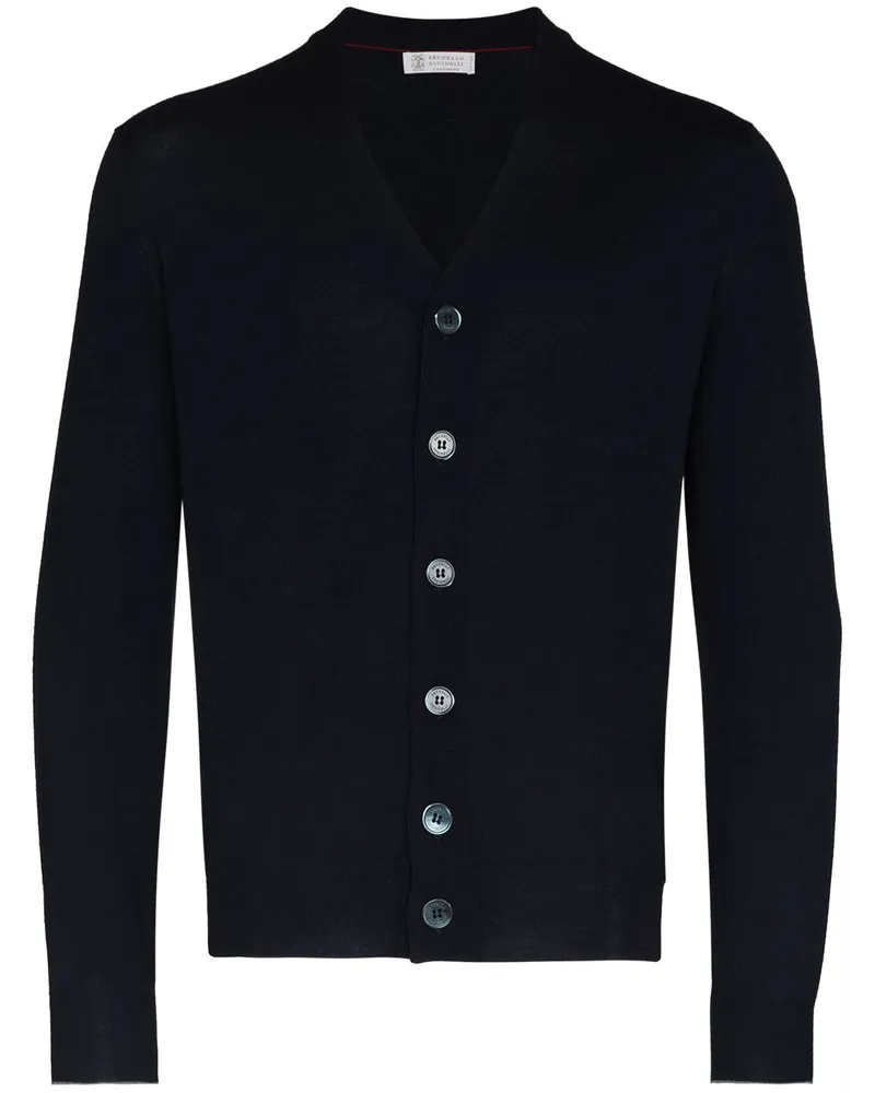 Brunello Cucinelli Cardigan mit V-Ausschnitt - Blau Blau