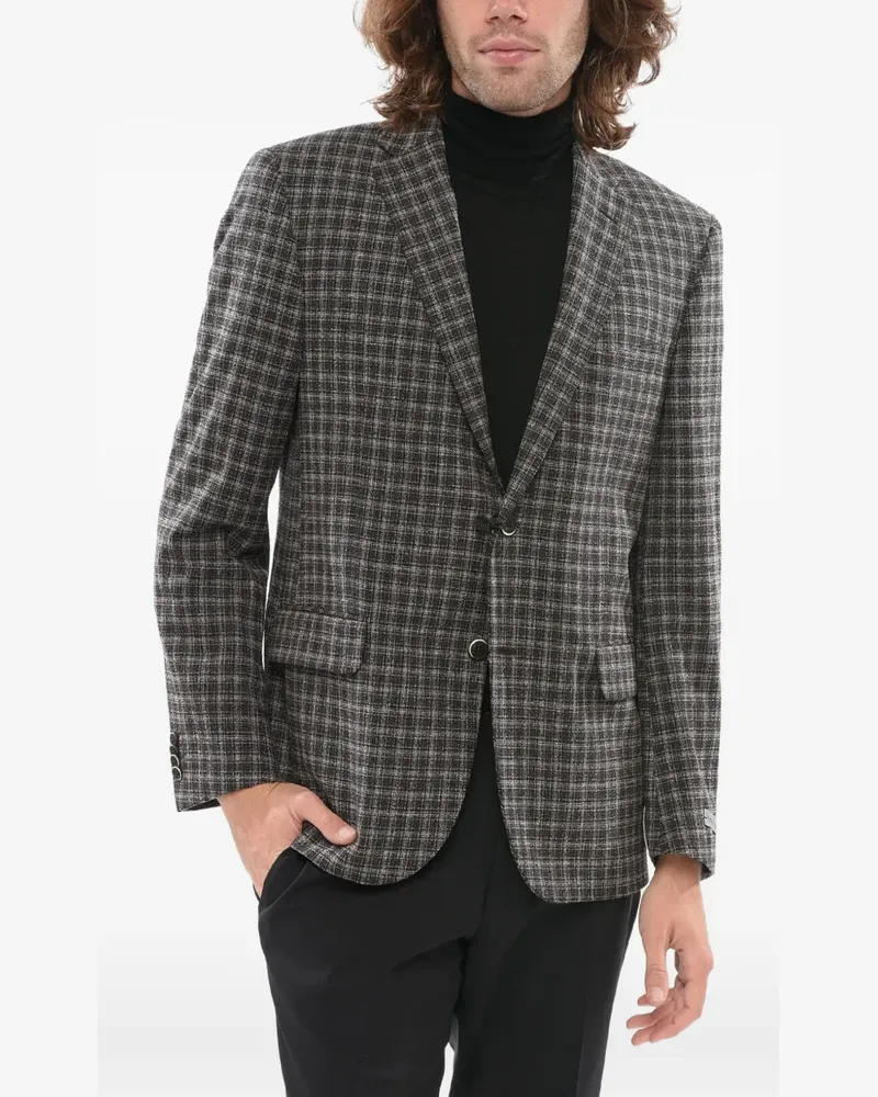 Corneliani Nino Danieli checked single-breasted wool blazer - Grau Grau