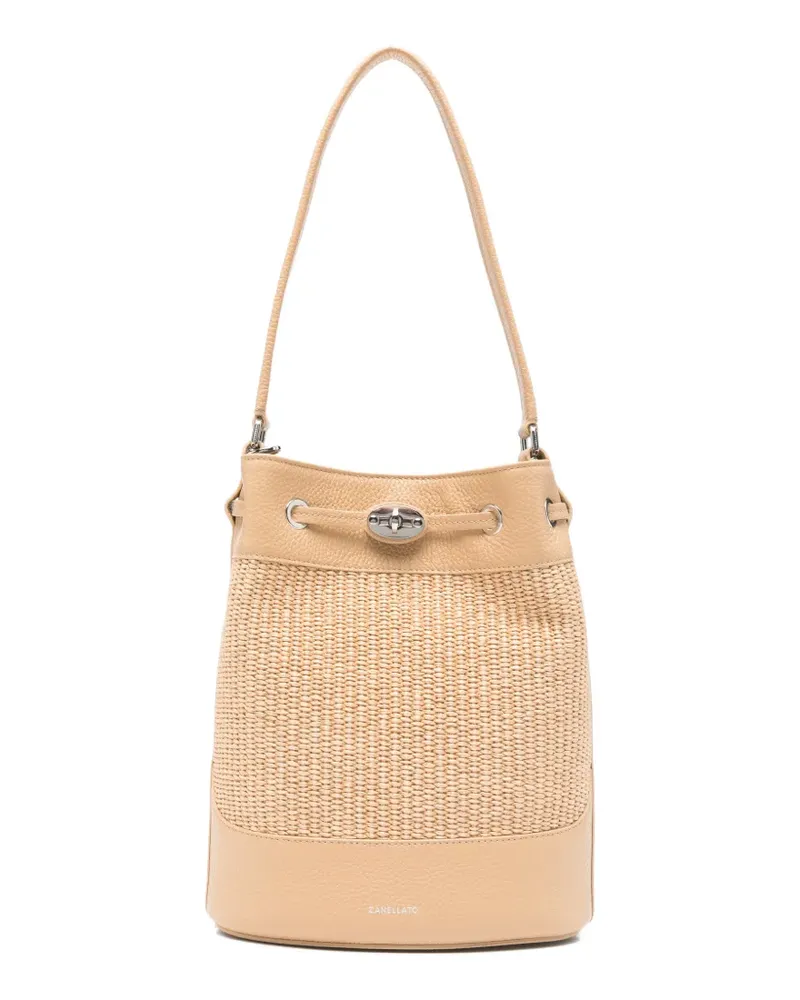 Zanellato Mondà woven bucket bag - Nude Nude
