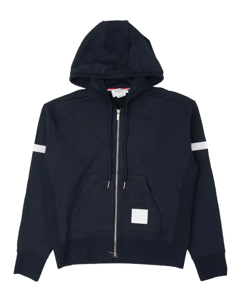 Thom Browne loopback-jersey armband hoodie - Blau Blau