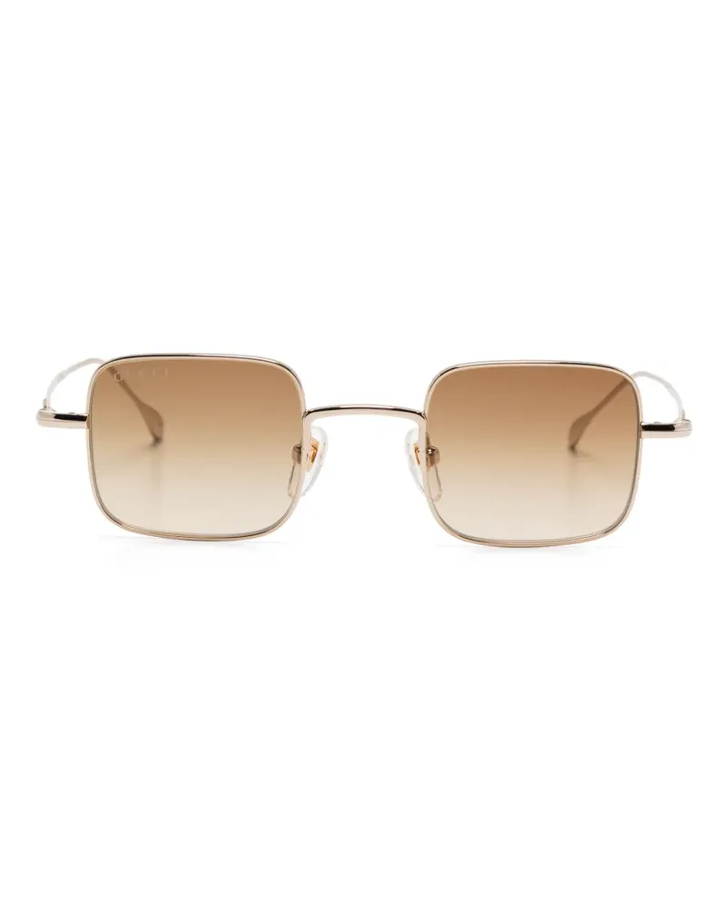 Gucci Sonnenbrille mit eckigem Gestell - Gold Gold