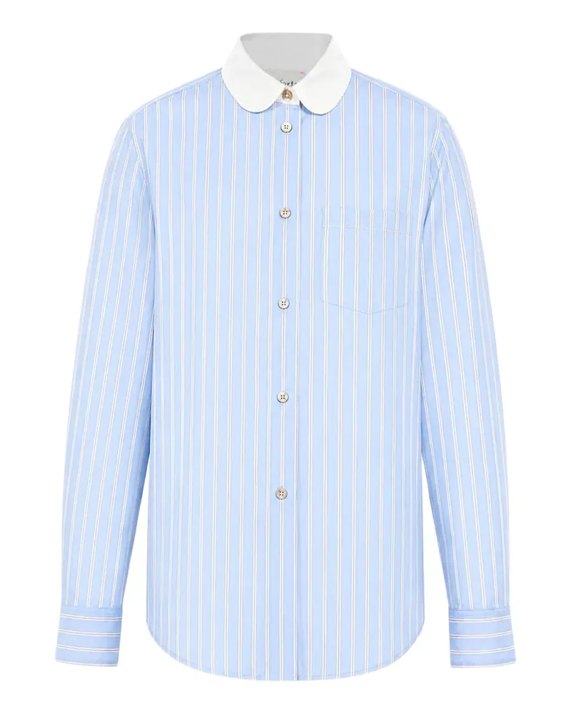forte_forte striped Peter Pan collar shirt - Blau Blau
