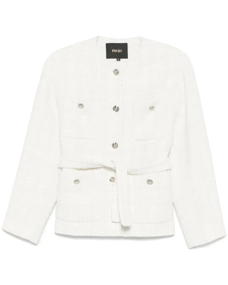 Maje Jacke aus Tweed - Weiß Weiß
