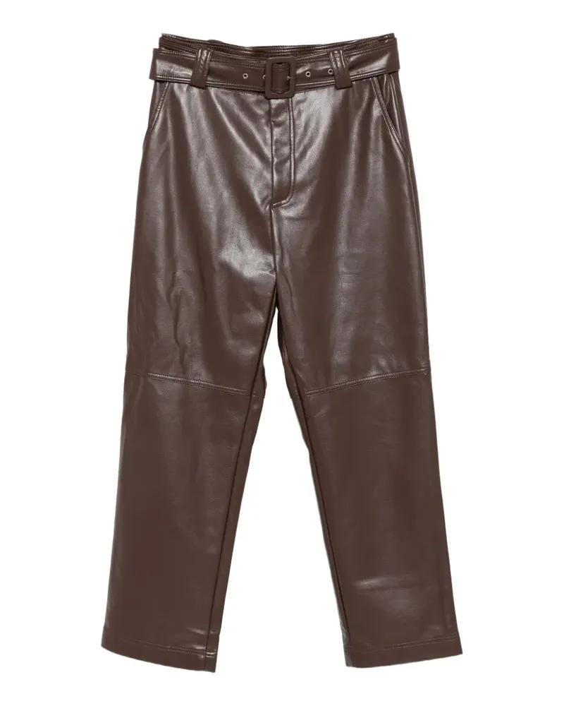 Twin-Set Hose aus Faux-Leder mit Gürtel - Braun Braun