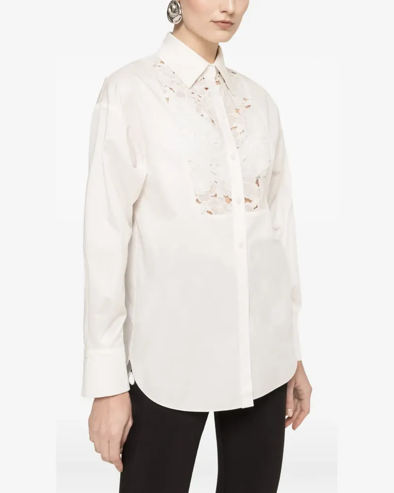 NISSA floral-embroidered shirt - Weiß Weiß