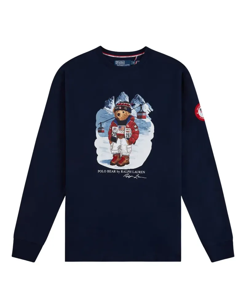 Ralph Lauren Team USA bear long-sleeve T-shirt - Blau Blau