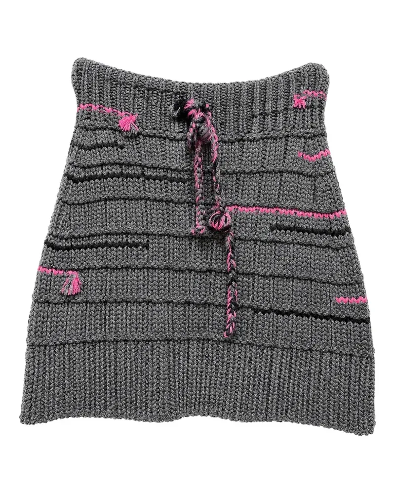 Prada Grobstrick-Rock mit Kordelzug - Grau Grau