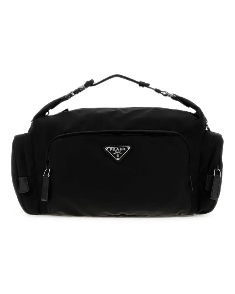 Prada Schultertasche aus Re-Nylon und Saffiano-Leder - Schwarz Schwarz