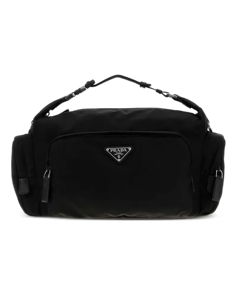 Prada Schultertasche aus Re-Nylon und Saffiano-Leder - Schwarz Schwarz