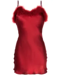 Gilda & Pearl Bibi Minikleid mit Federbesatz Rot