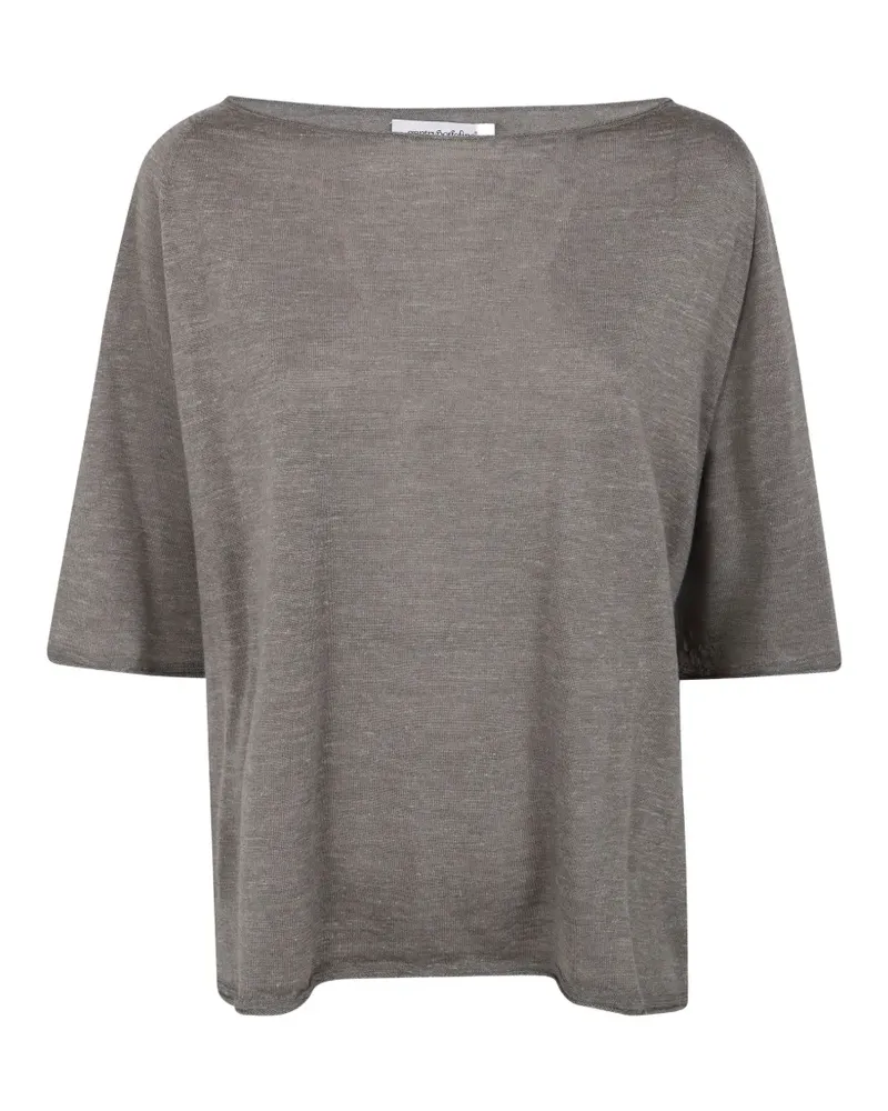 Gentry Portofino boat-neck knitted top - Grau Grau